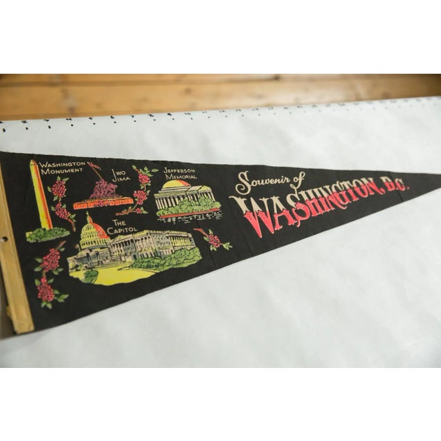 :: Vintage circa 1960s souvenir of Washington, D.C. felt flag souvenir banner pennant with imagery of various popular...