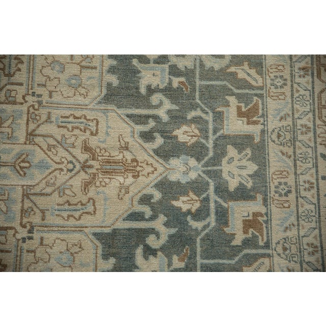 Textile 1950s Vintage Persian Tabriz Arrowed Medallion Wool Carpet For Sale - Image 7 of 12