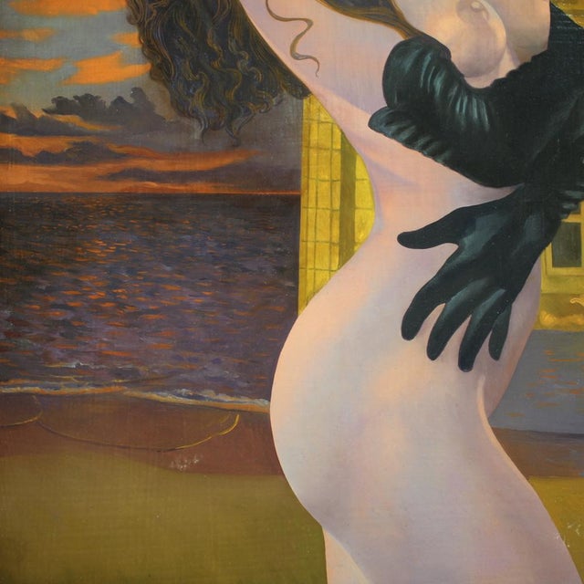 French Artist, Figure, 1990, Oil on Panel, Framed For Sale - Image 9 of 16