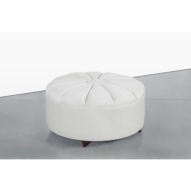 Mid-Century Modern Round Sunburst Ottoman, 1960s For Sale In Los Angeles - Image 6 of 13