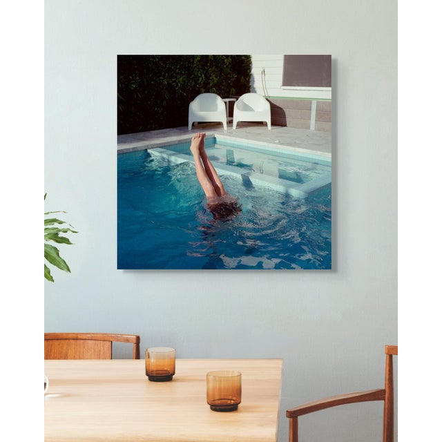 Contemporary No Running on the Pool Deck by Mark Forbes – Modern Poolside Scene | Framed & Ready to Hang For Sale - Image 3 of 8