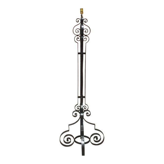 Antique Spanish Mission Style Iron Floor Lamp For Sale