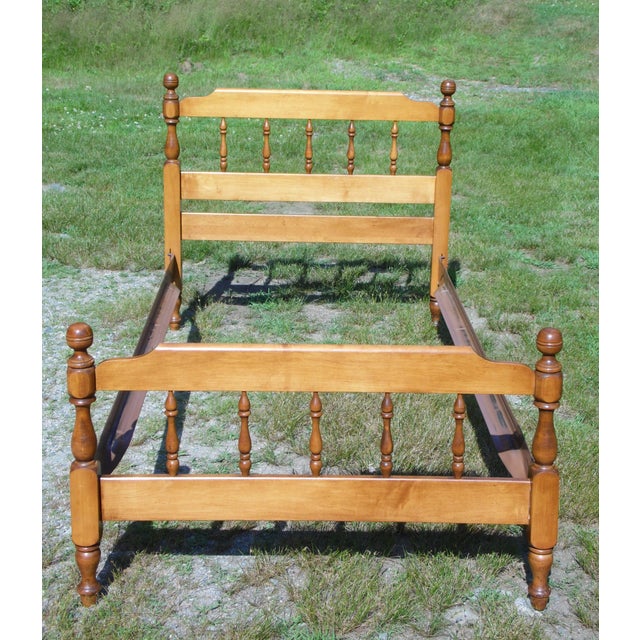 Vintage Solid Maple Twin Size Cannonball Bed Frame Watkins Furniture