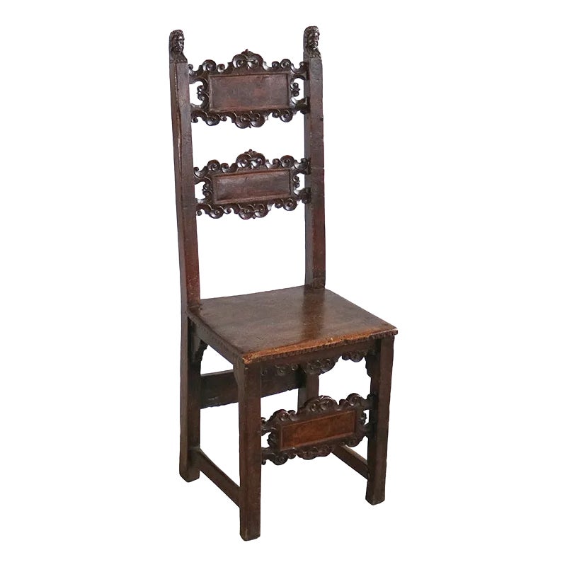 Renaissance Chair in Carved Walnut | Chairish