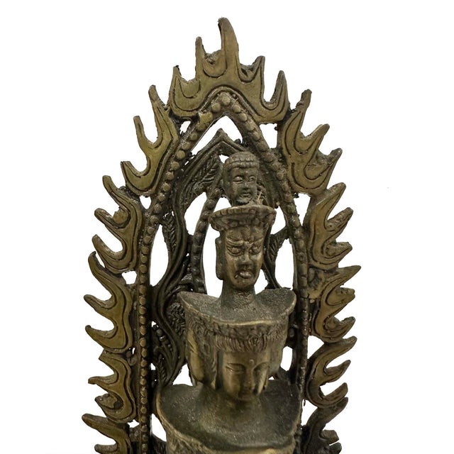 Chinese Vintage Chinese Bronze Eleven-Headed Avalokiteshvara, Kwan-Yin Sculpture For Sale - Image 3 of 14