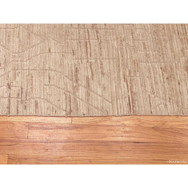 Cream Color Modern Moroccan Style Runner Rug, Country /Origin: Afghanistan, Rug Date: New / Modern – Our modern runner rug...