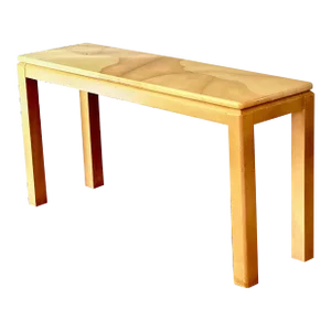 1980s Karl Springer Style Faux Goatskin Lacquered Console Table