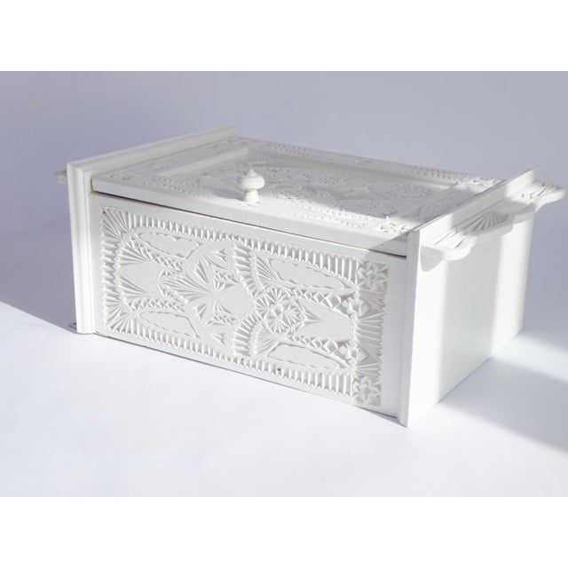 Wood Carved Medicine Cabinet with Glass Shelves, 1920s For Sale - Image 10 of 11