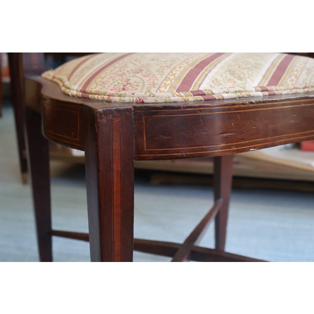 Antique Edwardian Sheraton Revival Inlaid Mahogany Corner Chair, Circa 1900 For Sale - Image 13 of 18