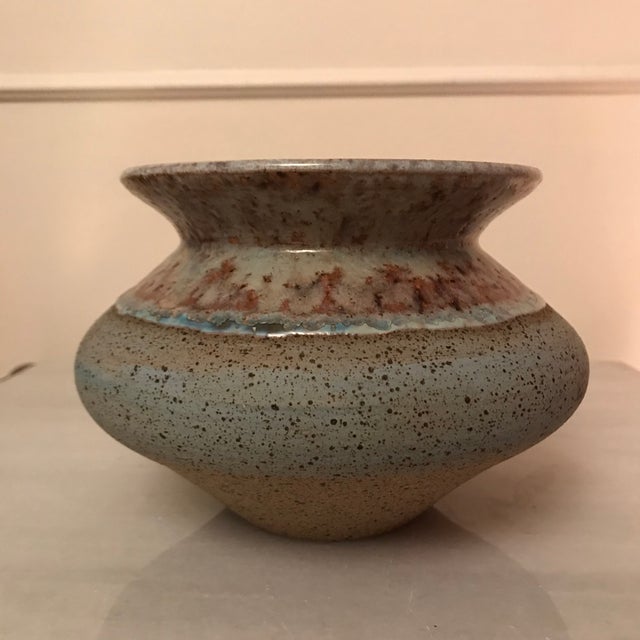 Artisan Thrown Vintage Glazed Pottery Vessel For Sale - Image 9 of 9