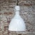 Industrial White Enamel and Brass Pendant Light, 1950s For Sale - Image 4 of 5