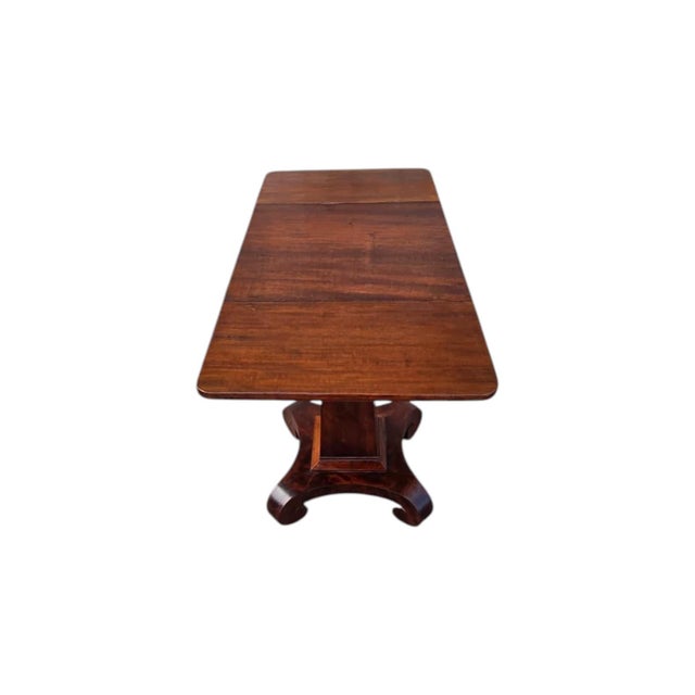 1840 American Mahogany Empire Drop Leave Side Table. For Sale - Image 12 of 17