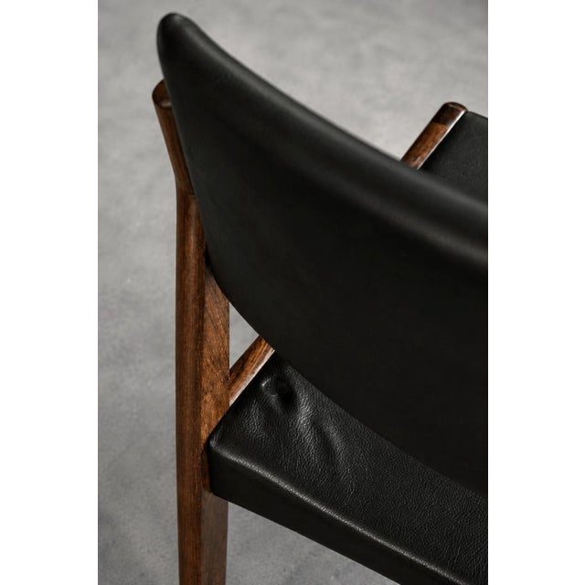 Mid-Century Scandinavian Modern Rosewood and Black Leather Chairs by H.W. Klein for Bramin, 1960s, Set of 3 For Sale - Image 6 of 18