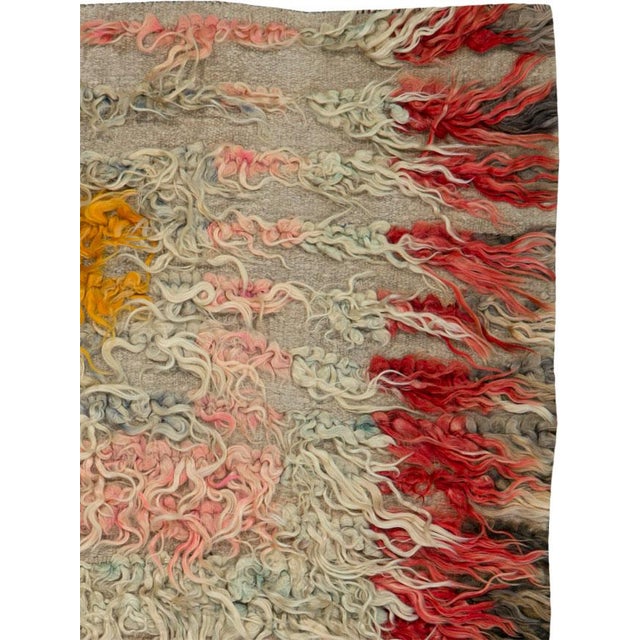 A vintage Turkish Tulu carpet from the third quarter of the 20th century. Measures: 2' 9" x 2' 10"