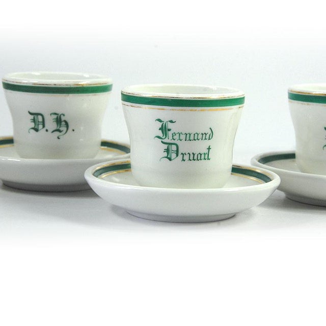 Large Belgian Porcelain Cups and Saucers, 1890s, Set of 6 For Sale - Image 9 of 10