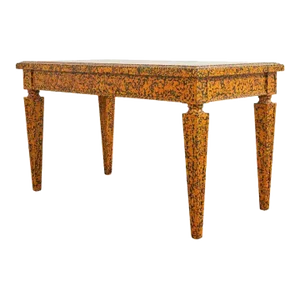 English Regency Style Speckled Library Table by Ira Yeager