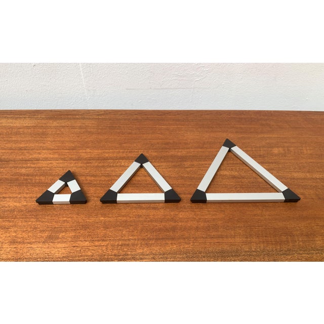 Danish Triangular Trivet Coasters by Jorgen Meldgaard for Menu, 1980s, Set of 3, in Very Good conditions. Designed 1980 to...