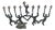 1990s Modernist Cut Steel Art Menorah Dancing Figures For Sale