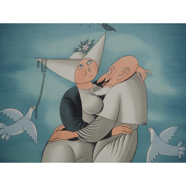 Raymond Peynet, The Priest and the Nun, Original Lithograph For Sale - Image 5 of 6