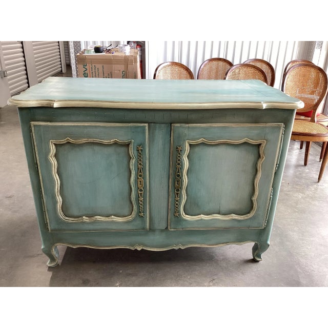 French Provincial Antique French 19th C. Painted Buffet For Sale - Image 3 of 9