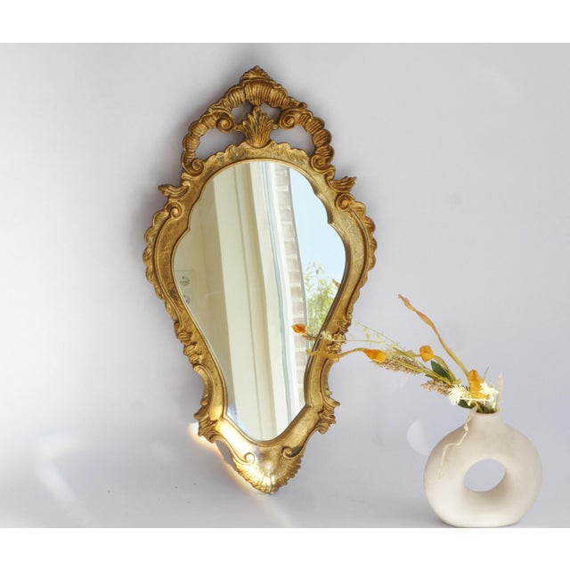 Vintage Gold French Baroque Mirror, 1960s For Sale - Image 9 of 9