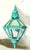 Vintage Verdigris Patina Lantern – Art Glass Hanging Chandelier/ Pendant For Sale - Image 13 of 16