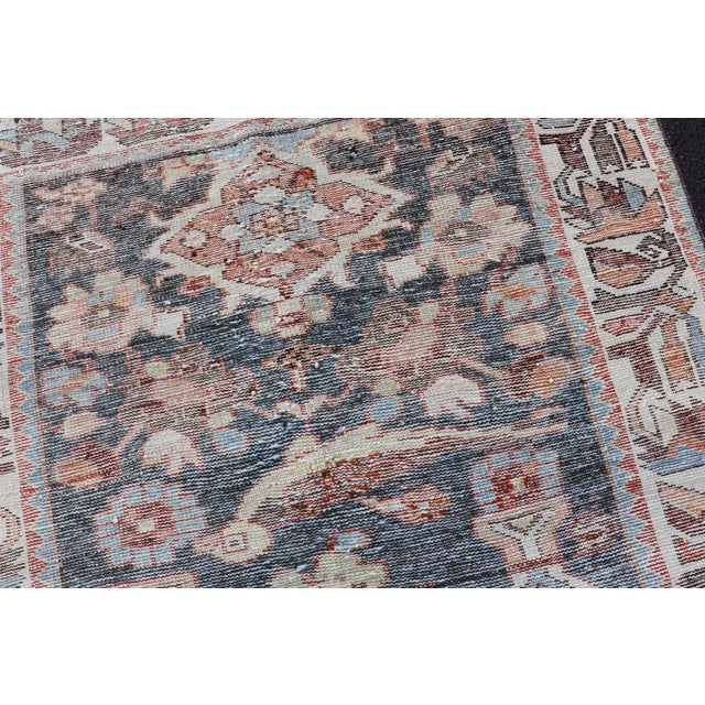 Antique Persian Hamedan Runner in All-Over Floral Design in Brown, Orange, Ivory 3'2"x9'9" For Sale - Image 11 of 11