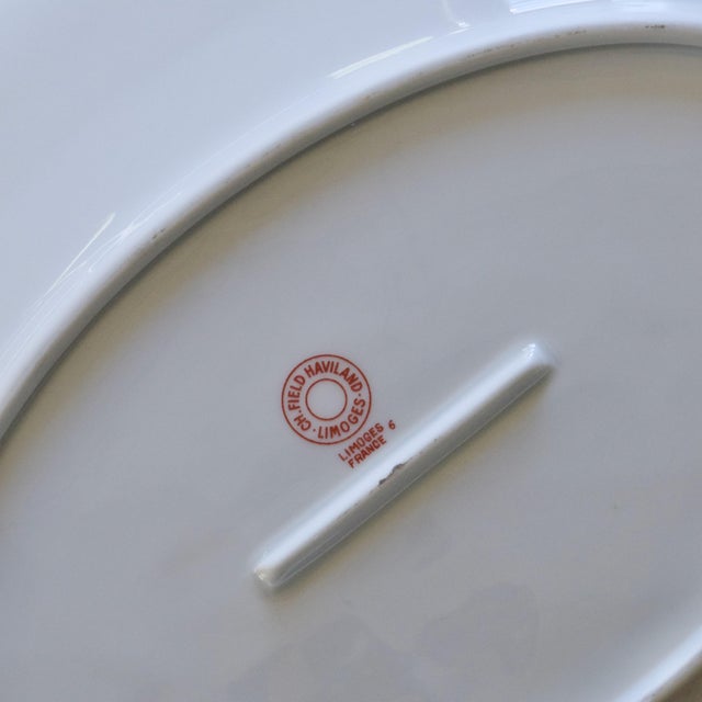 Ceramic Large Antique Oval Limoges Porcelain Platter with Bird Decor from Charles Haviland, 1930s For Sale - Image 7 of 8
