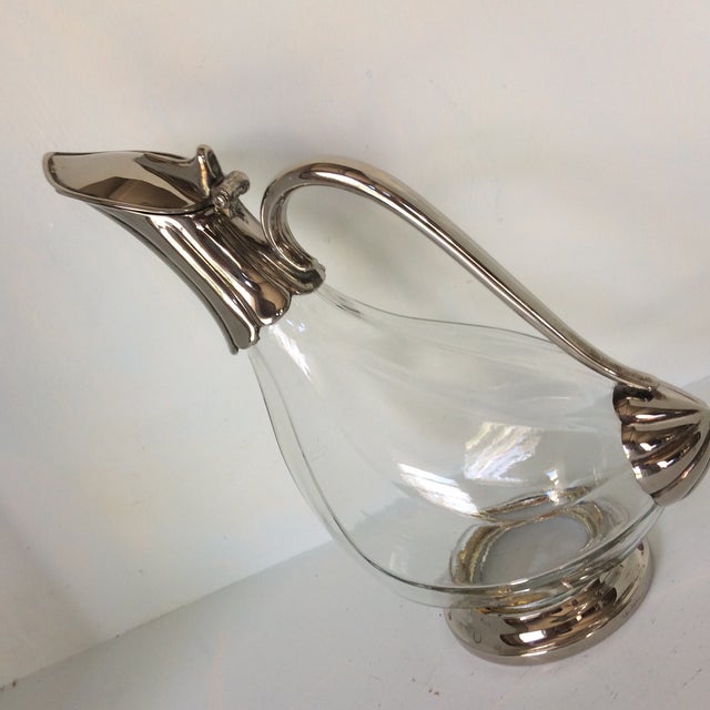 Silver Plated and Crystal Duck Decanter by Royal Crystal Rock Chairish