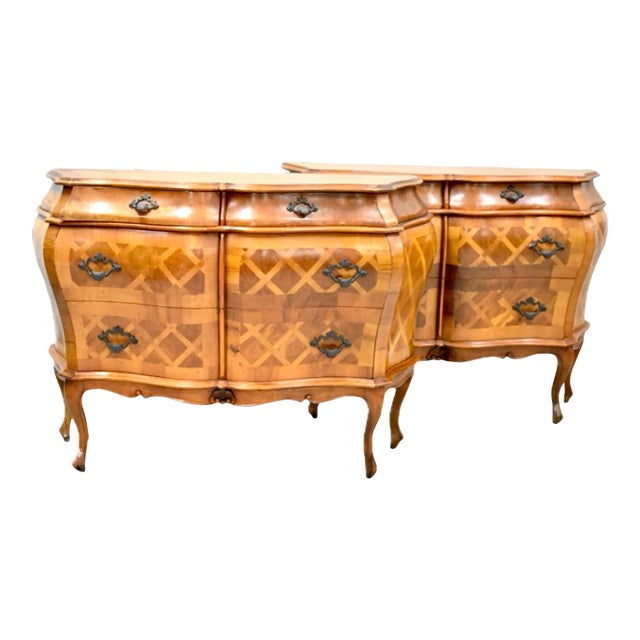 Pair of Italian Bombay Style Inlaid Chests For Sale