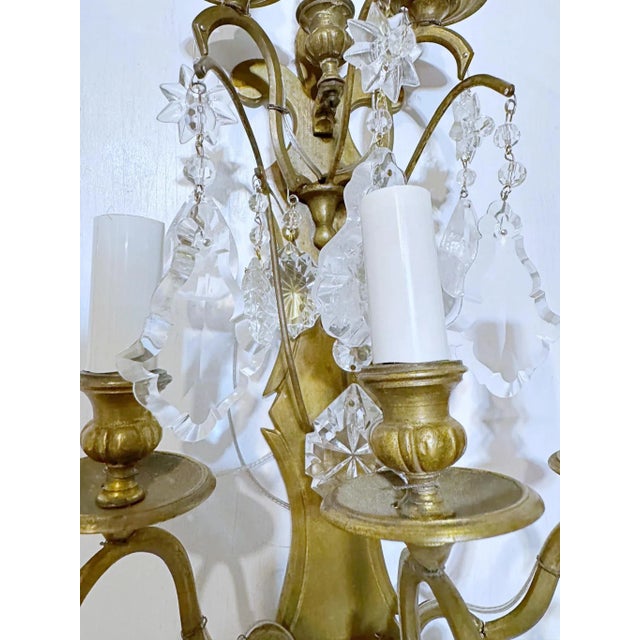 Pair of 1920s Louis XV Style Brass Wall Sconces For Sale - Image 10 of 12