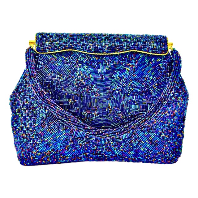 Nelson Chan Hong Kong Vibrant Glass Beaded Purse For Sale