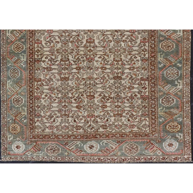 Early 20th Century Antique Persian Bidjar Rug With Dense All-Over Herati Design 4'3 X 6'5 For Sale - Image 5 of 12