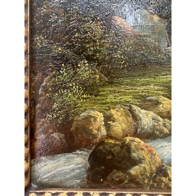 Large Florentine Giltwood Box With J. Van Ruisdael Dutch Landscape Painting. For Sale - Image 9 of 14