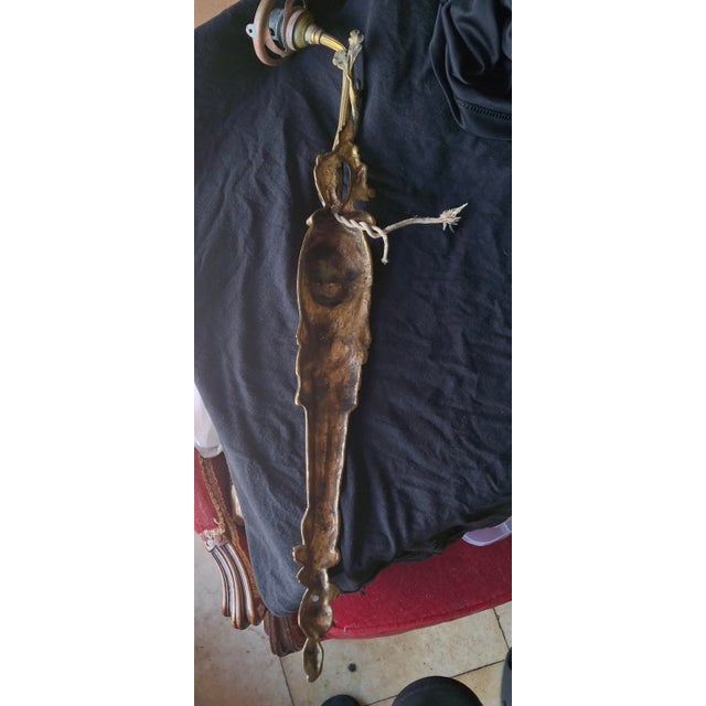 Bronze 19thc French Art Nouveau Gilt Bronze "Beautiful Baby Face" Sconce With Designer Art Glass Period Shade For Sale - Image 8 of 18