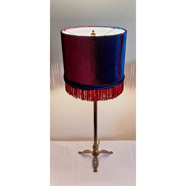 Contemporary Vintage Table Lamp with Brass Base and Shade by Lamplove, 1970s For Sale - Image 3 of 10