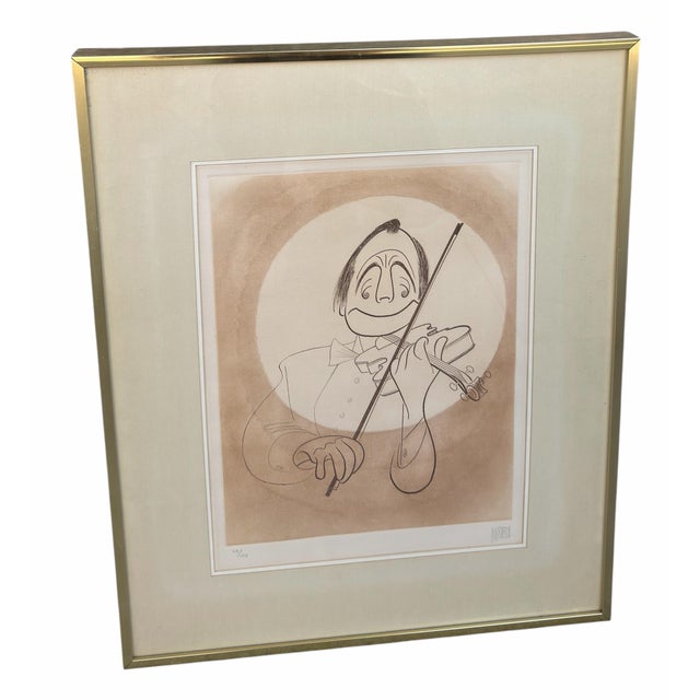 Rare Al Hershfield Jack Benny Lithograph Print. Provenance: Joanna Carson Estate