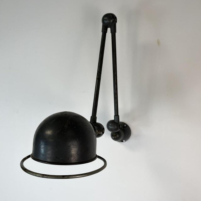 Paint Vintage Grey 2-Arm Jielde Wall Light by Jean-Louis Domecq, 1950s For Sale - Image 7 of 7