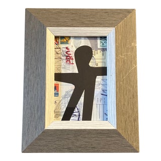 Contemporary Original Wayne Cunningham Abstract Figure Collage Tabletop Frame For Sale