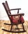 Antique Dutch 19th C Carved & Marquetry Inlaid Rocking Chair + Needlepoint Pillow For Sale - Image 4 of 18