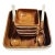1960s Mid Century Modern Genuine Shell-Craft Products Capiz & Wood Salad Set - 7 Pieces For Sale
