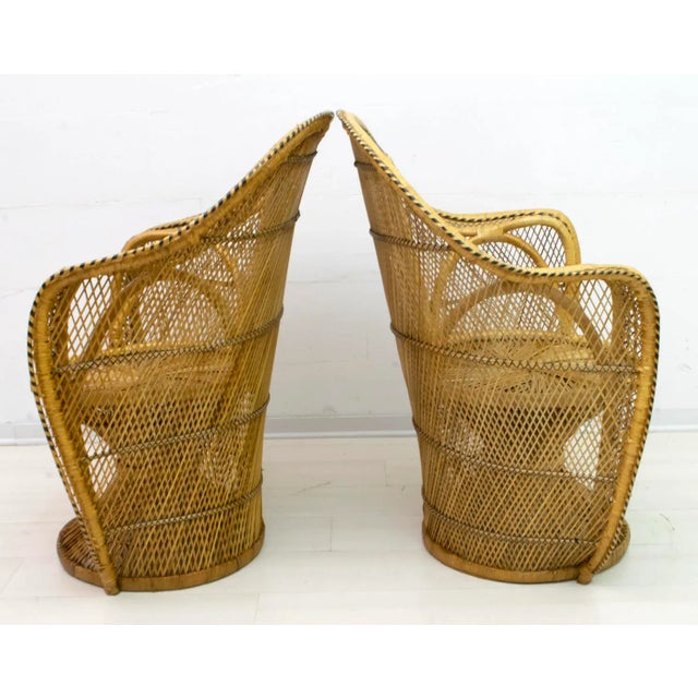 Set of Mid-Century Modern Wicker Emanuelle Chairs from Kok Maison, 1970s For Sale - Image 12 of 13