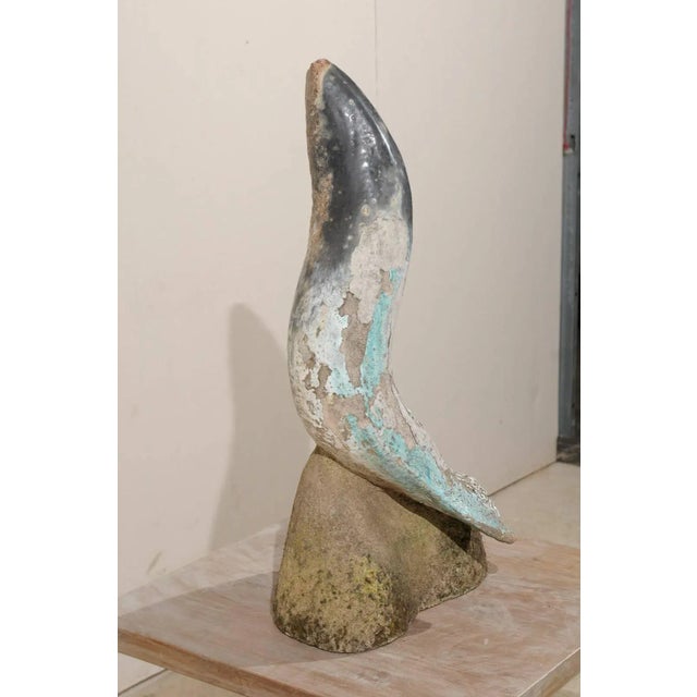 Mid 20th Century Carved Stone Seal on Rock Sculpture For Sale In Atlanta - Image 6 of 10