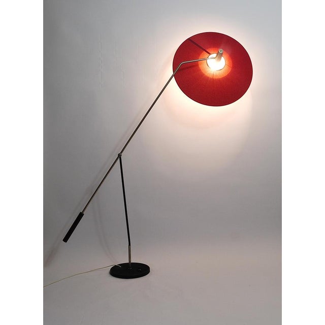 1960s Mid-Century Counterweight Floor Lamp in Nickel & Brass from Rupert Nikoll, 1960s For Sale - Image 5 of 18