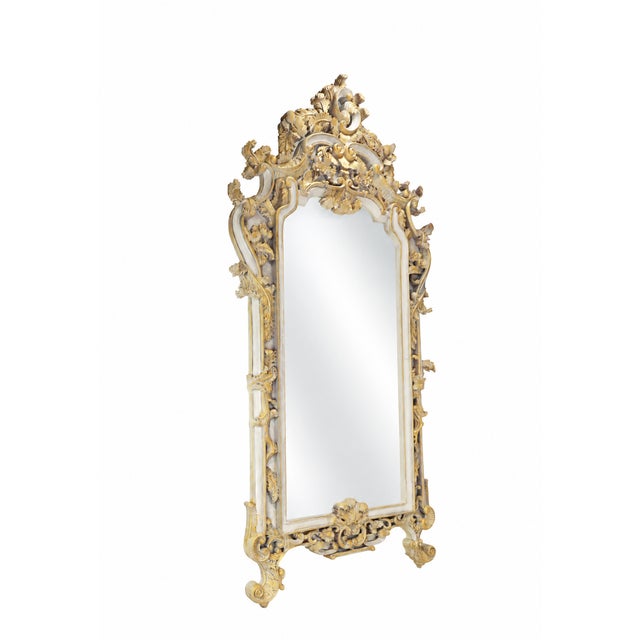 Vintage 20th-Century Italian Baroque Gilded Wall Mirror For Sale - Image 9 of 10