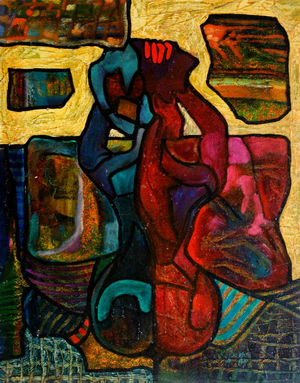 Hassan Ertugrul Kahraman, Nude with Her Back to the Sun, Acrylic on Panel
