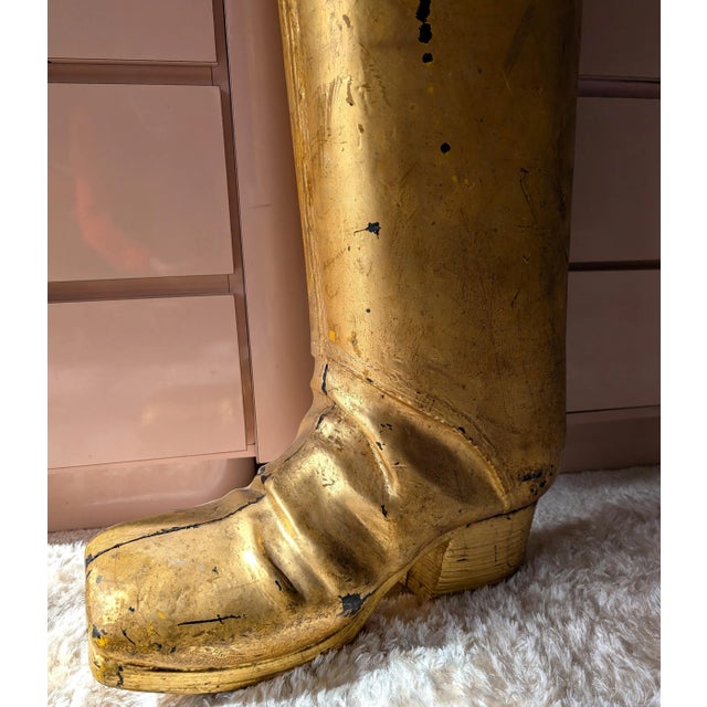Vintage American Gold Fiberglass Boot Shop Display, 1960s For Sale - Image 10 of 14