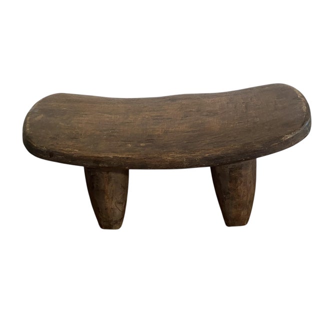 Vintage African Carved Wood Senufo Milk Stool 15.5" W For Sale - Image 4 of 7