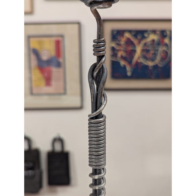 Metal Karl Howard Steel Candlestick Holder For Sale - Image 7 of 8