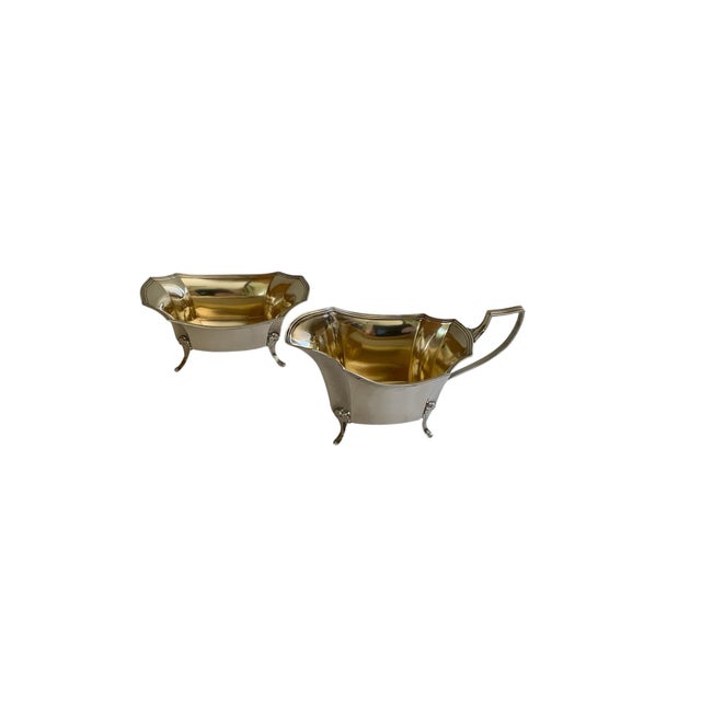 Antique Wallace &amp; Sons Sterling Pattern 1709 Cream and Sugar Bowl .925 Made in USA c1916 Sugar Bowl Approx.&nbsp; 4...